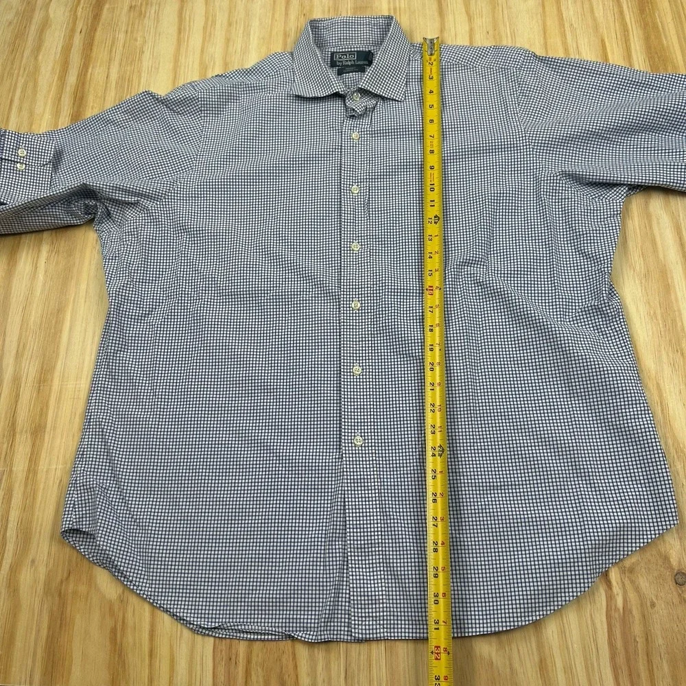 Polo‎ Ralph Lauren Shirt Mens M Blue Regent Classic Fit Gingham Long Sleeve